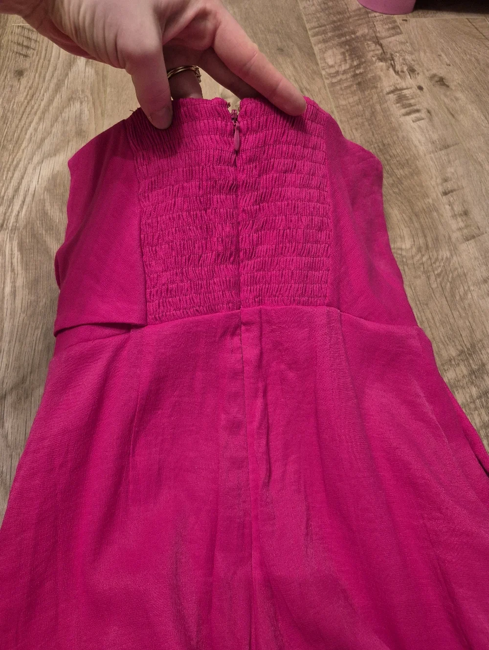 Anthropologie Maeve Women's Feminine Pink Strapless Wide Crop Leg Jumpsuit 0/XS - Picture 7 of 9